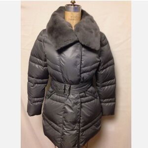 Armani Collezione Belted Down Coat 6 Med Grey NWT $1595